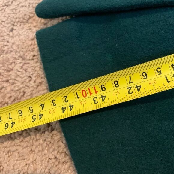 Vintage Green Wool Blend Princess Trench Peacoat Small Medium Velvet - Picture 9 of 9